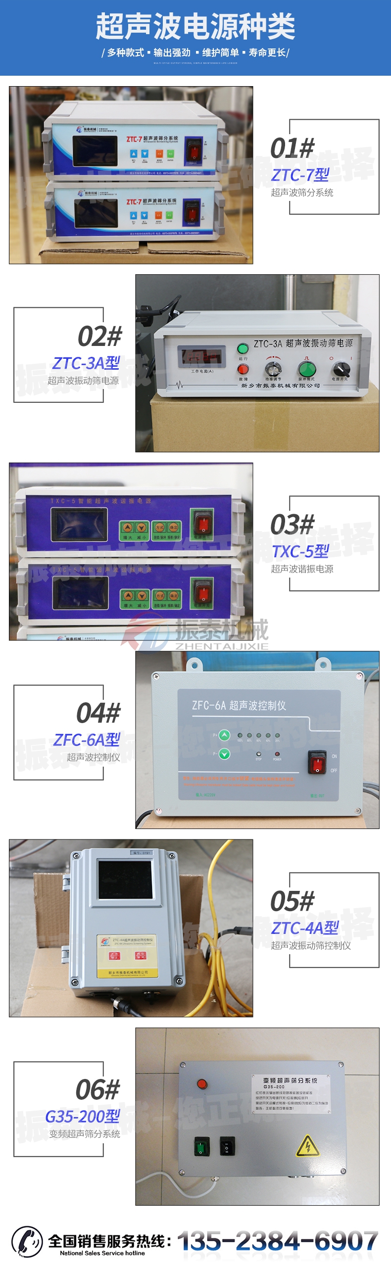 超聲波旋振篩電源種類